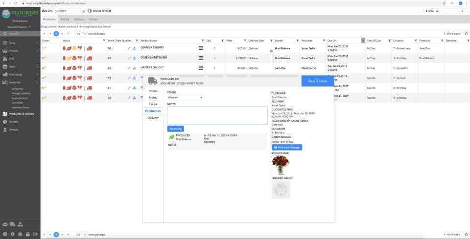 screenshot of Flourish POS